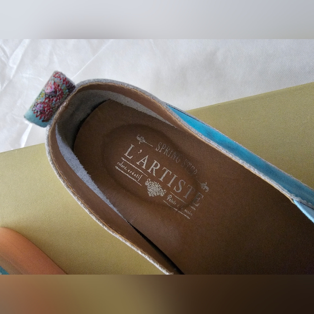 L'Artiste Turquoise Blu Platforms Sz 9 - Picture 7 of 8